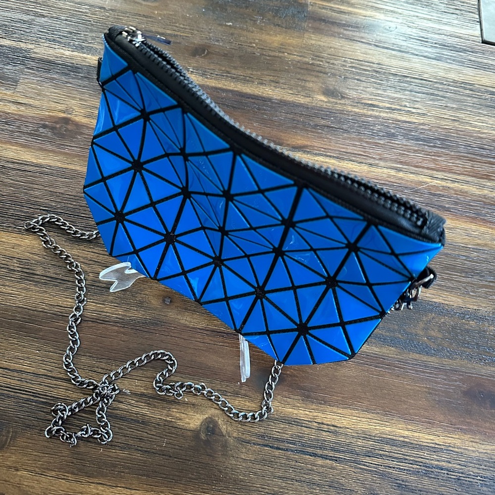 Electric Blue Geometric/Prism Pattern Crossbody B… - image 5